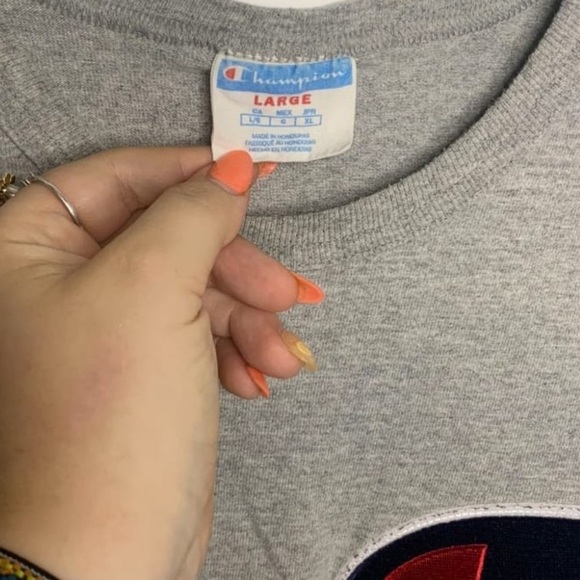 Vintage Champion Embroidered Big C T- Shirt, Size L - Picture 4 of 4